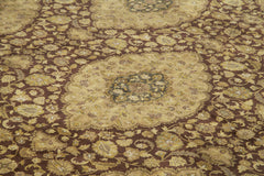 Tebriz Brown Classic Cotton Wool Handmade Area Rug 9'2'' x 12'2''