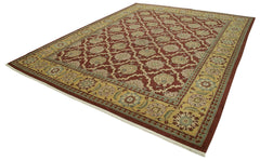 Tebriz Red Classic Cotton Wool Handmade Area Rug 9'11'' x 12'8''