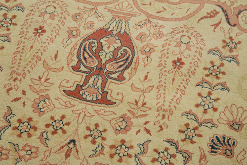 Tebriz Beige Classic Cotton Wool Handmade Area Rug 10'3'' x 13'10''