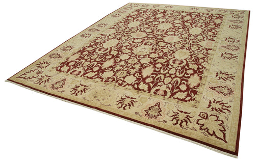 Tebriz Beige Classic Cotton Wool Handmade Area Rug 9'2'' x 11'11''