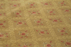 Tebriz Yellow Classic Cotton Wool Handmade Area Rug 9'1'' x 12'10''