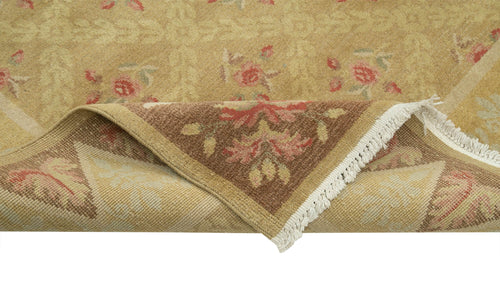 Tebriz Yellow Classic Cotton Wool Handmade Area Rug 9'1'' x 12'10''