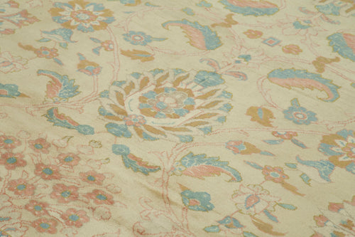 Tebriz Beige Classic Cotton Wool Handmade Area Rug 10'8'' x 13'9''