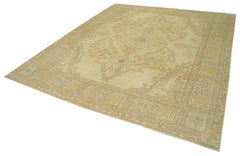 Tebriz Beige Classic Cotton Wool Handmade Area Rug 8'3'' x 9'5''