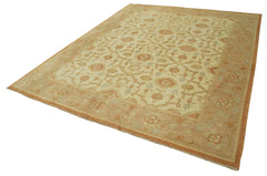 Tebriz Beige Classic Cotton Wool Handmade Area Rug 8'1'' x 10'1''