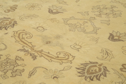 Tebriz Beige Classic Cotton Wool Handmade Area Rug 10'2'' x 12'6''