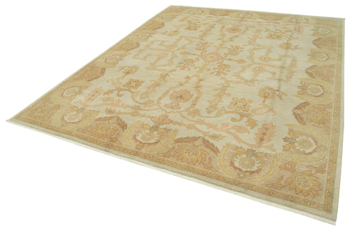 Tebriz Beige Classic Cotton Wool Handmade Area Rug 8'0'' x 10'0''