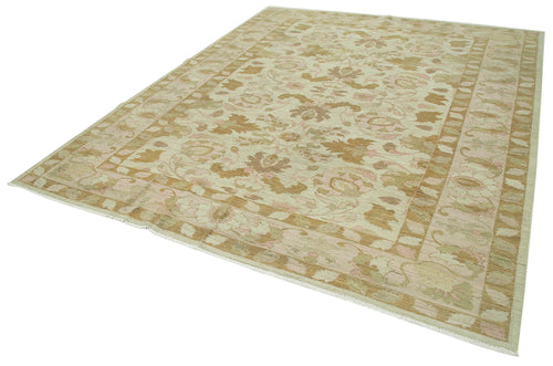 Tebriz Green Classic Cotton Wool Handmade Area Rug 8'1'' x 9'7''