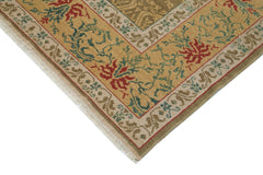 Tebriz Brown Classic Cotton Wool Handmade Area Rug 4'1'' x 5'11''