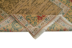 Tebriz Brown Classic Cotton Wool Handmade Area Rug 4'1'' x 5'11''