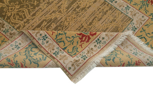 Tebriz Brown Classic Cotton Wool Handmade Area Rug 4'1'' x 5'11''