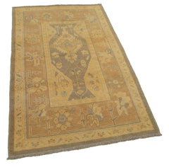 Tebriz Orange Classic Cotton Wool Handmade Area Rug 3'7'' x 5'9''