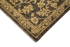 Tebriz Brown Classic Cotton Wool Handmade Area Rug 4'0'' x 5'11''
