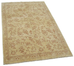 Tebriz Yellow Classic Cotton Wool Handmade Area Rug 3'9'' x 5'11''