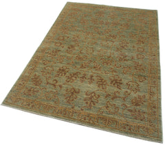Tebriz Green Classic Cotton Wool Handmade Area Rug 3'11'' x 5'11''