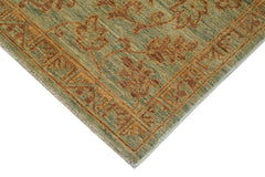 Tebriz Green Classic Cotton Wool Handmade Area Rug 3'11'' x 5'11''