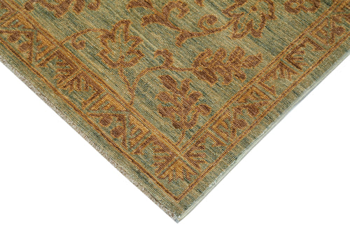 Tebriz Green Classic Cotton Wool Handmade Area Rug 3'11'' x 5'11''