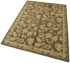 Tebriz Brown Classic Cotton Wool Handmade Area Rug 3'11'' x 5'10''