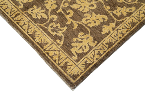 Tebriz Brown Classic Cotton Wool Handmade Area Rug 3'11'' x 5'10''