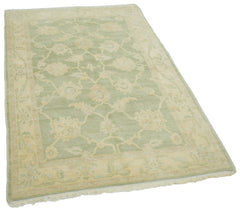 Tebriz Green Classic Cotton Wool Handmade Area Rug 3'11'' x 6'0''