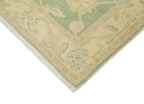 Tebriz Green Classic Cotton Wool Handmade Area Rug 3'11'' x 6'0''