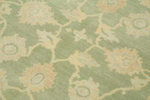 Tebriz Green Classic Cotton Wool Handmade Area Rug 3'11'' x 6'0''