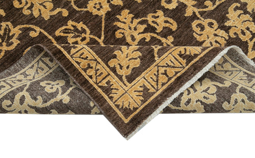 Tebriz Brown Classic Cotton Wool Handmade Area Rug 3'11'' x 5'11''
