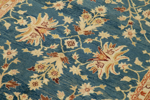 Handmade Area Rug – 4x6 Blue Classic Turkish Hand Knotted Cotton Wool Carpet