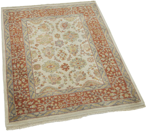 Tebriz Beige Classic Cotton Wool Handmade Area Rug 2'11'' x 3'8''