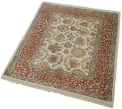 Tebriz Beige Classic Cotton Wool Handmade Area Rug 2'11'' x 3'8''