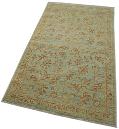 Tebriz Green Classic Cotton Wool Handmade Area Rug 3'0'' x 5'9''