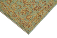 Tebriz Green Classic Cotton Wool Handmade Area Rug 3'0'' x 5'9''