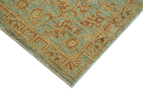 Tebriz Green Classic Cotton Wool Handmade Area Rug 3'0'' x 5'9''