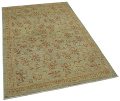 Tebriz Green Classic Cotton Wool Handmade Area Rug 3'10'' x 5'8''