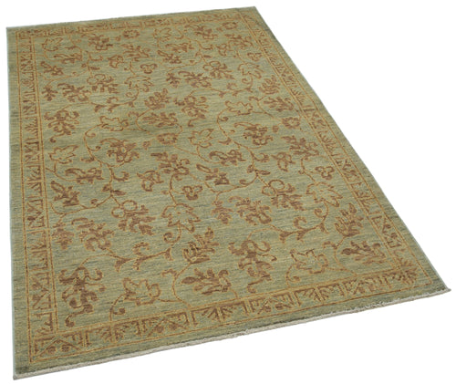Tebriz Green Classic Cotton Wool Handmade Area Rug 3'10'' x 5'8''