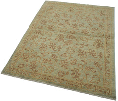 Tebriz Green Classic Cotton Wool Handmade Area Rug 3'10'' x 5'8''