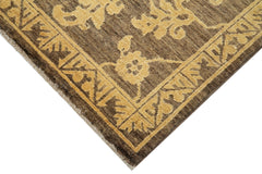 Tebriz Brown Classic Cotton Wool Handmade Area Rug 4'1'' x 5'11''