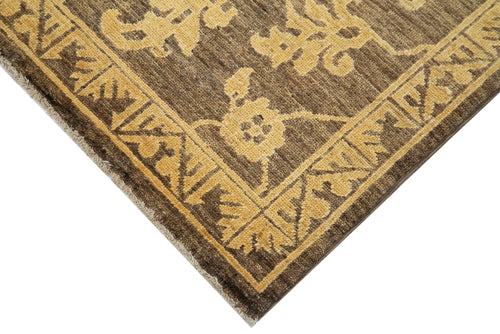 Tebriz Brown Classic Cotton Wool Handmade Area Rug 4'1'' x 5'11''