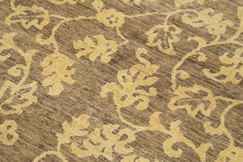 Tebriz Brown Classic Cotton Wool Handmade Area Rug 4'1'' x 5'11''