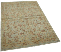 Tebriz Green Classic Cotton Wool Handmade Area Rug 3'11'' x 5'9''