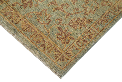 Tebriz Green Classic Cotton Wool Handmade Area Rug 3'11'' x 5'9''