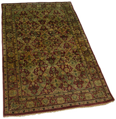 Tebriz Red Classic Cotton Wool Handmade Area Rug 2'11'' x 5'1''