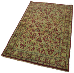 Tebriz Red Classic Cotton Wool Handmade Area Rug 2'11'' x 5'1''