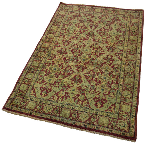 Tebriz Red Classic Cotton Wool Handmade Area Rug 2'11'' x 5'1''
