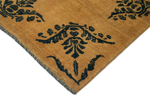 Handmade Area Rug – Classic Orange Tebriz Cotton Wool Vintage Turkish Carpet 5'9''x7'6''