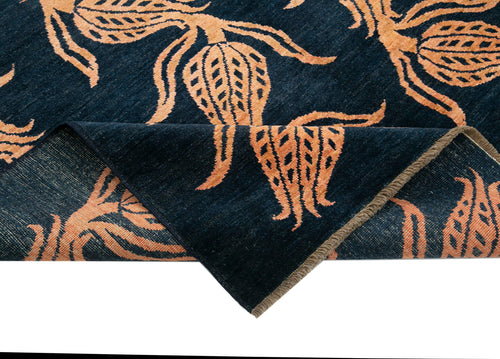 Tebriz Blue Classic Cotton Wool Handmade Area Rug 5'9'' x 7'10''