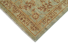 Tebriz Green Classic Cotton Wool Handmade Area Rug 3'9'' x 5'10''
