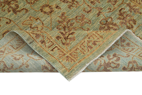 Tebriz Green Classic Cotton Wool Handmade Area Rug 3'9'' x 5'10''