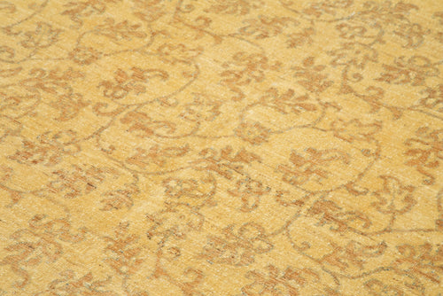 Tebriz Yellow Classic Cotton Wool Handmade Area Rug 5'10'' x 8'7''