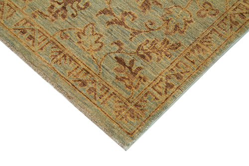Tebriz Green Classic Cotton Wool Handmade Area Rug 3'11'' x 5'8''
